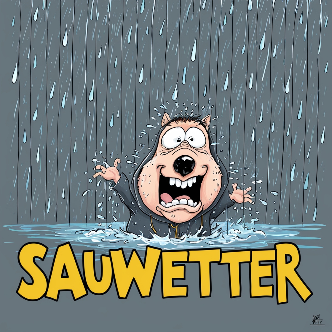 Sauwetter Regenwetter Lustig