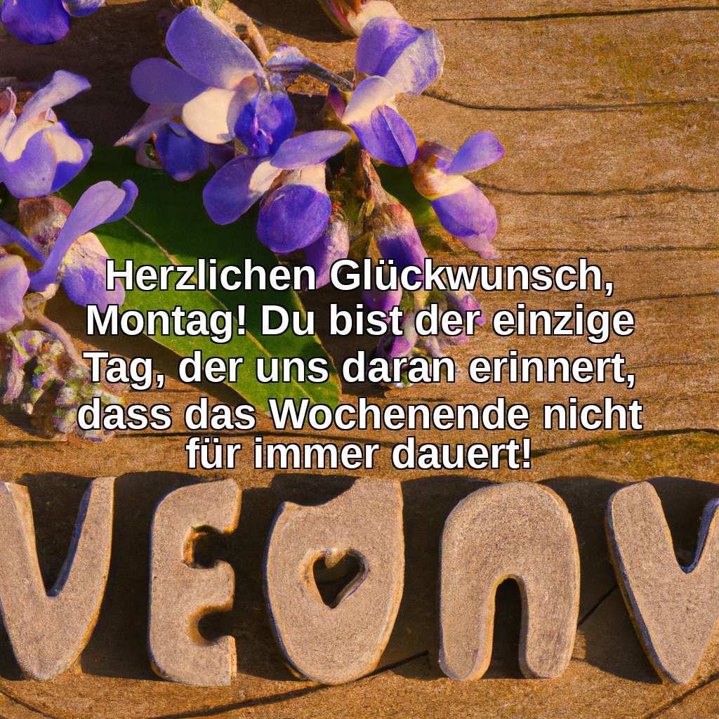 Herzlichen Glückwunsch, Montag! Du bist der einzige Tag, der uns daran erinnert, dass das Wochenende nicht für immer dauert!