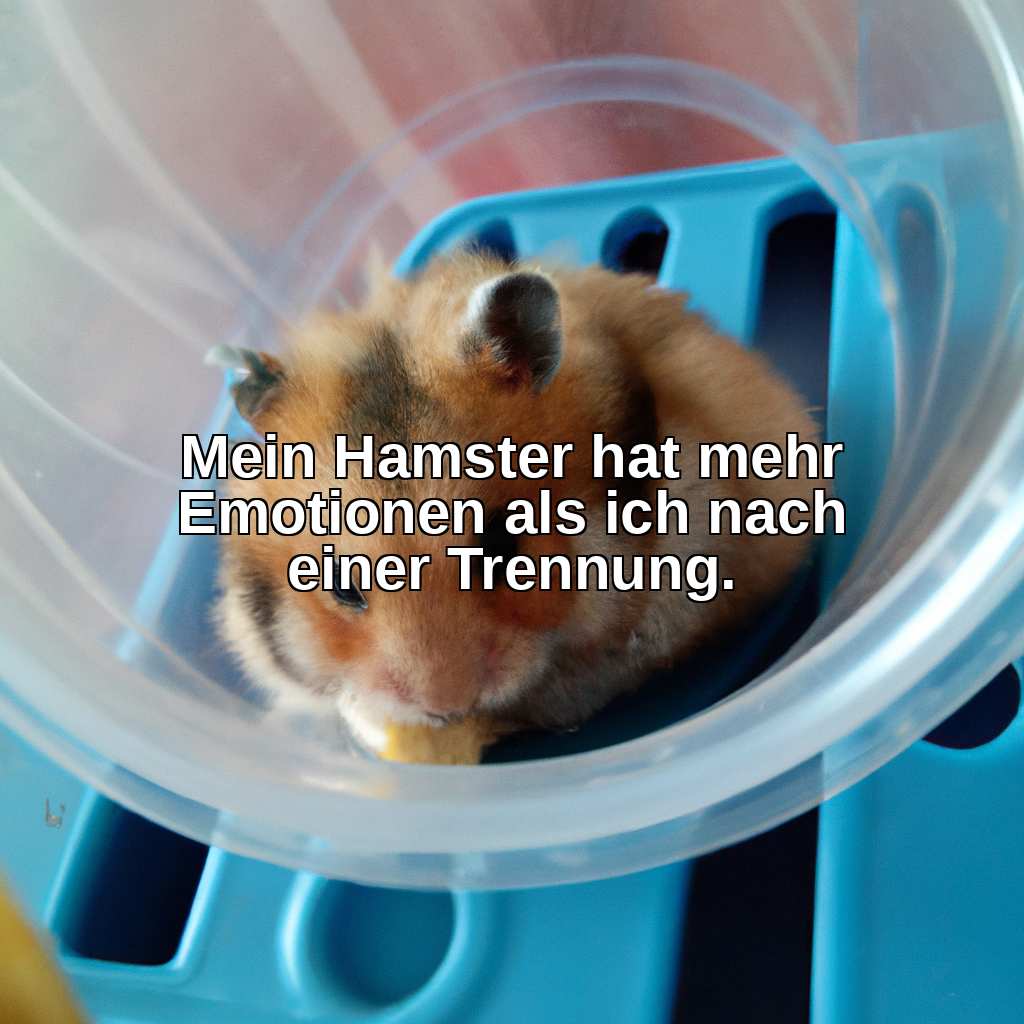 Mein Hamster hat mehr Emotionen als ich nach einer Trennung.