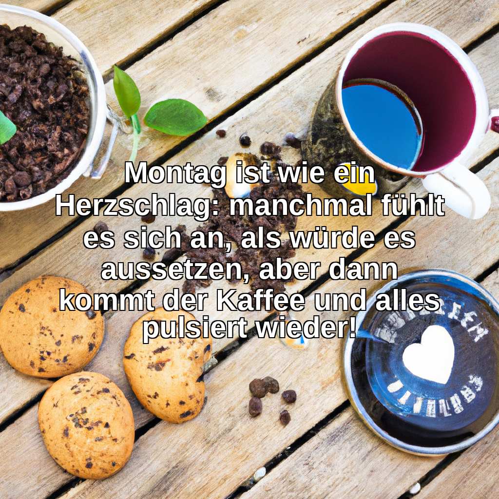 Montag ist wie ein Herzschlag: manchmal fühlt es sich an, als würde es aussetzen, aber dann kommt der Kaffee und alles pulsiert wieder!